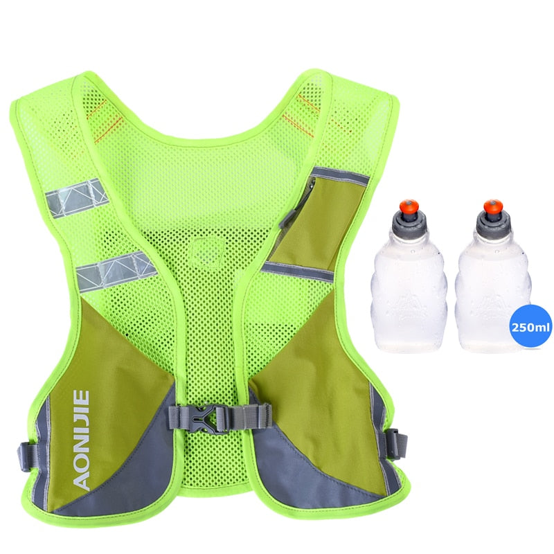 Reflective Hydration Pack Backpack Rucksack Bag Vest Harness Water Bottle Hiking Camping Running