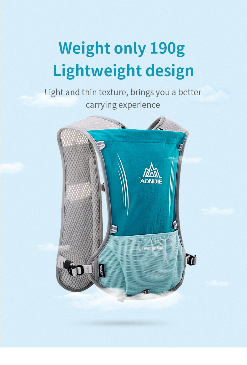 5L Hydration Backpack Rucksack Bag Vest Harness For 1.5L Water Bladder Hiking Camping Running