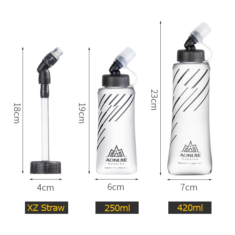 Soft Flask Collapsible 250ml 420ml Water Bottle Hydration Water Bladder