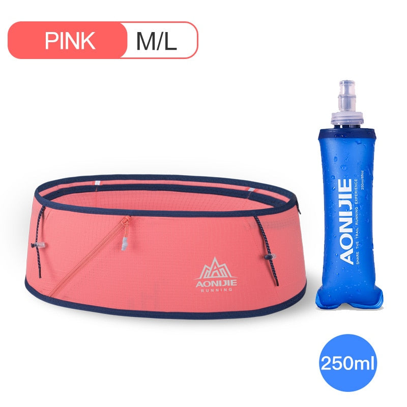 Hydration Running Belt Waist Pack Travel Money Bag Trail Marathon Gym Workout Fitness