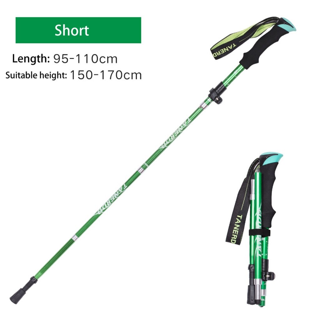 Anti Shock Walking Stick Hiking Trekking Trail Ultralight 4-section Adjustable Canes Aluminum