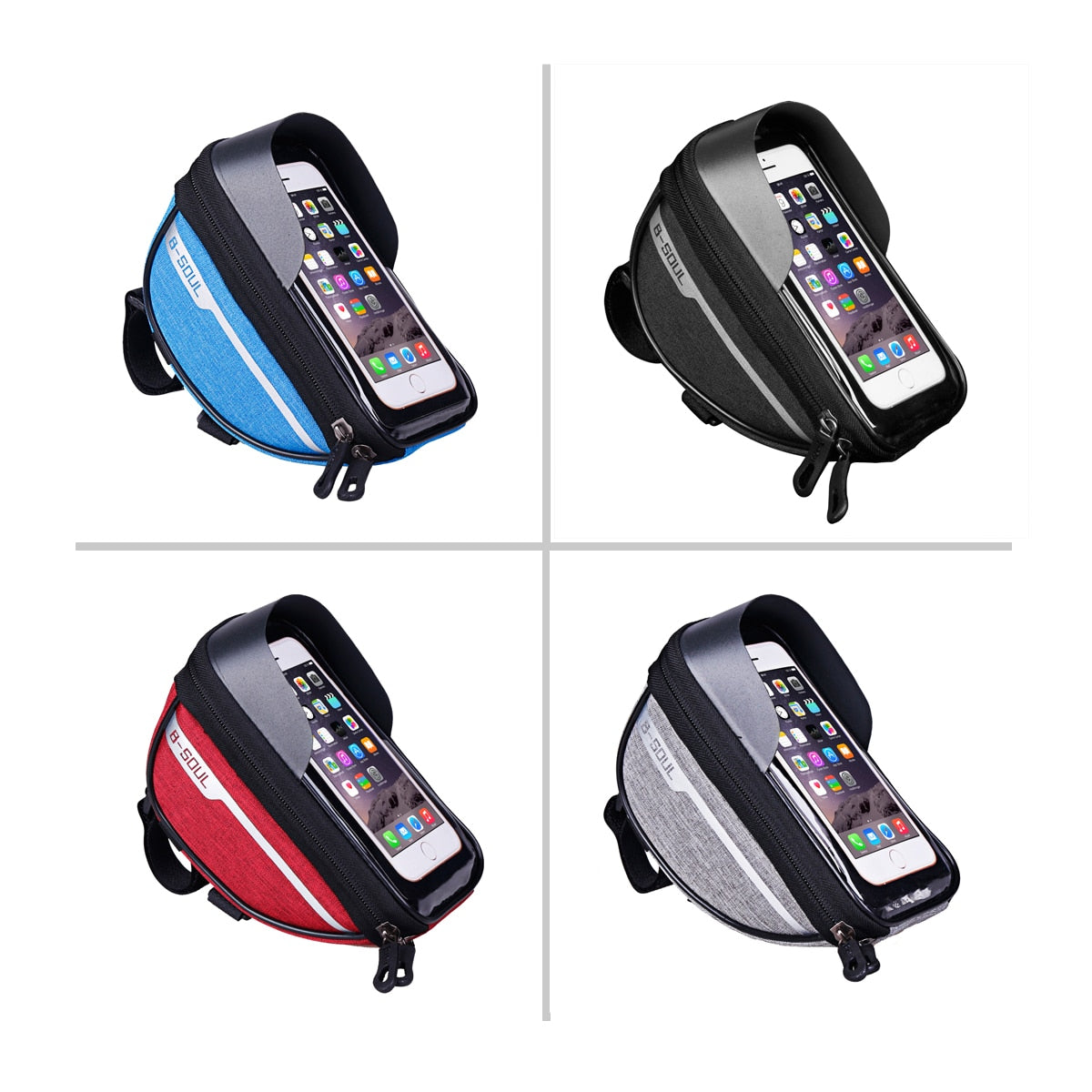 B-SOUL Cycling Bicycle Bike Head Tube Handlebar Cell Mobile Phone Bag Case Holder Screen Phone Mount