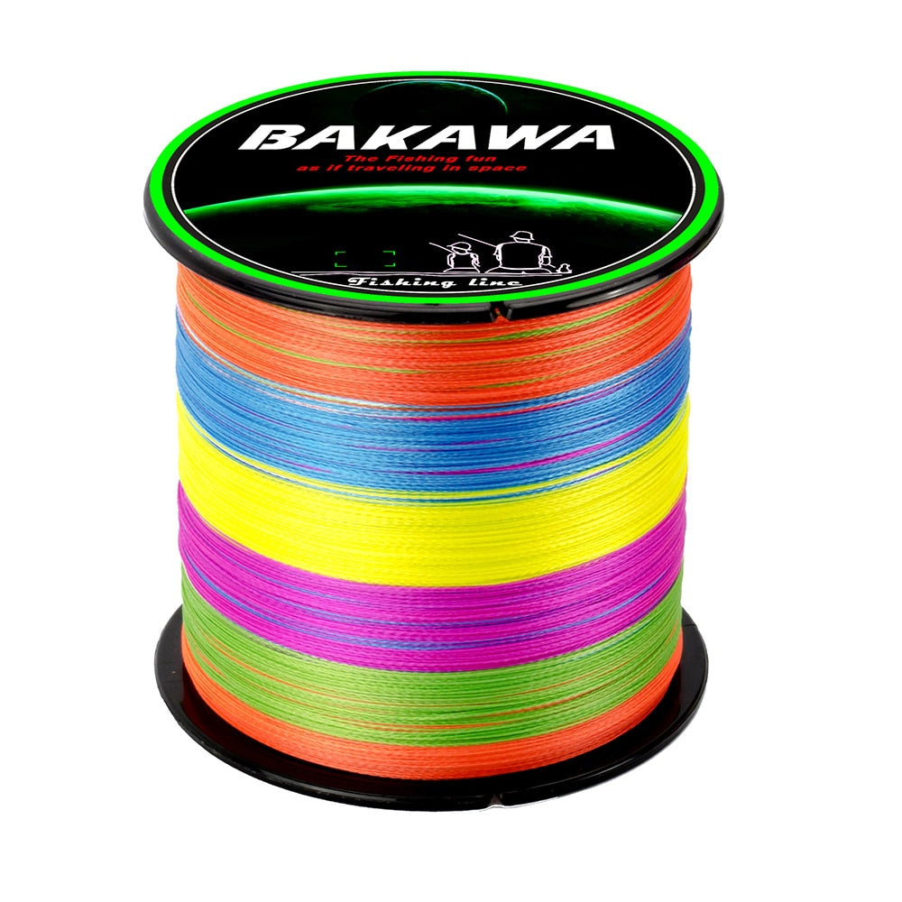 BAKAWA 300M 100% PE 4 Strand Braided Fishing Line Multifilament Fishing Line Super strong for Carp