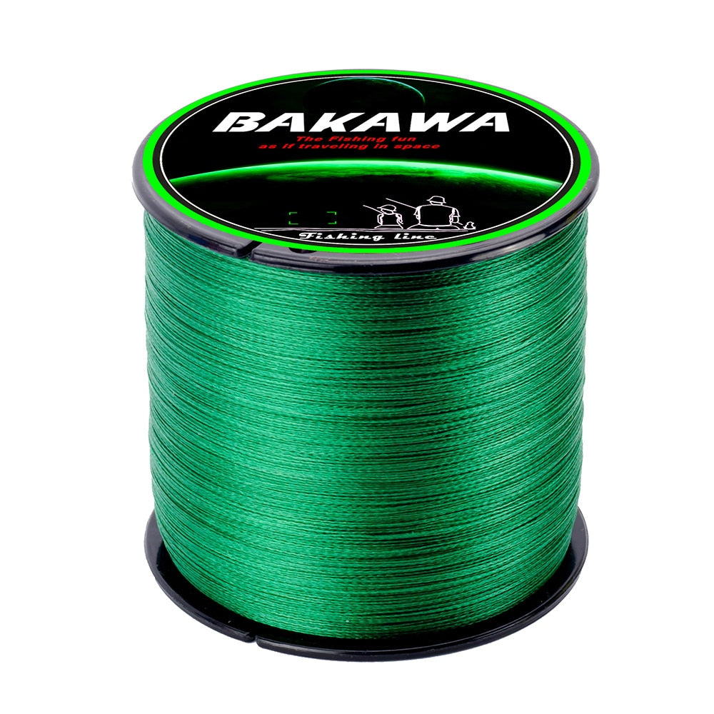 BAKAWA 300M 100% PE 4 Strand Braided Fishing Line Multifilament Fishing Line Super strong for Carp