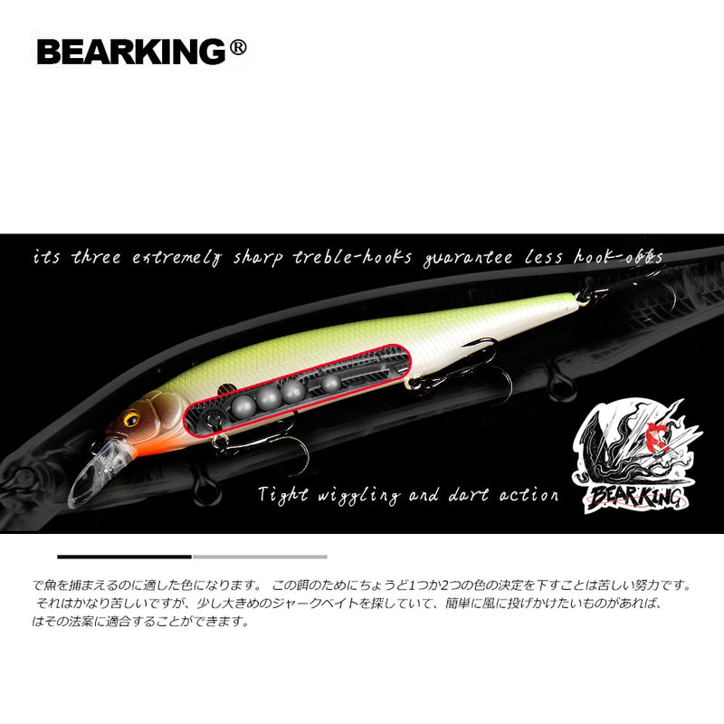 BEARKING 115mm 15g SP Tungsten weight system Top fishing lures minnow crank wobbler quality fishing tackle hooks for fishing