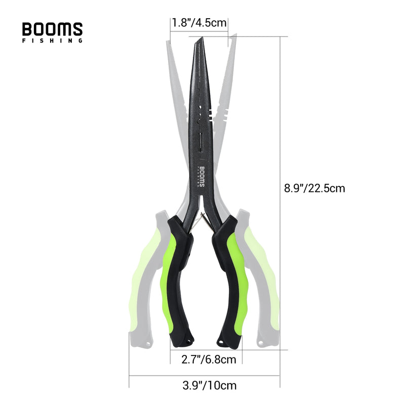 Booms Fishing F03 Pliers Fish Gripper Set Long Nose Hook Remover High-Carbon  Stee Line Cutter Scissors with Lanyard Fishing Tool