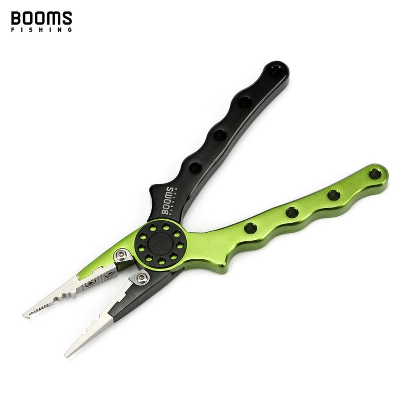 Booms Fishing X02 Aluminum alloy Fishing Pliers Split Ring Cutters Hooks Remover Tool with Retractable Lanyard and Sheath Tackle