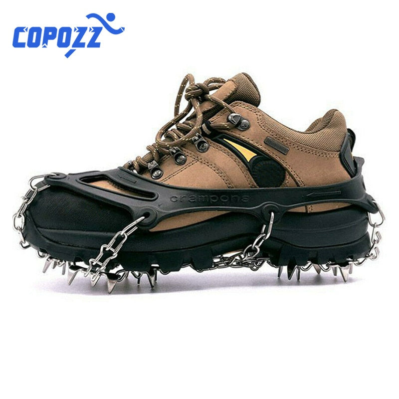 COPOZZ Outdoor Climbing Anti-slip Crampons Winter Walk 19 Teeth Ice Fishing Snowshoes Hiking