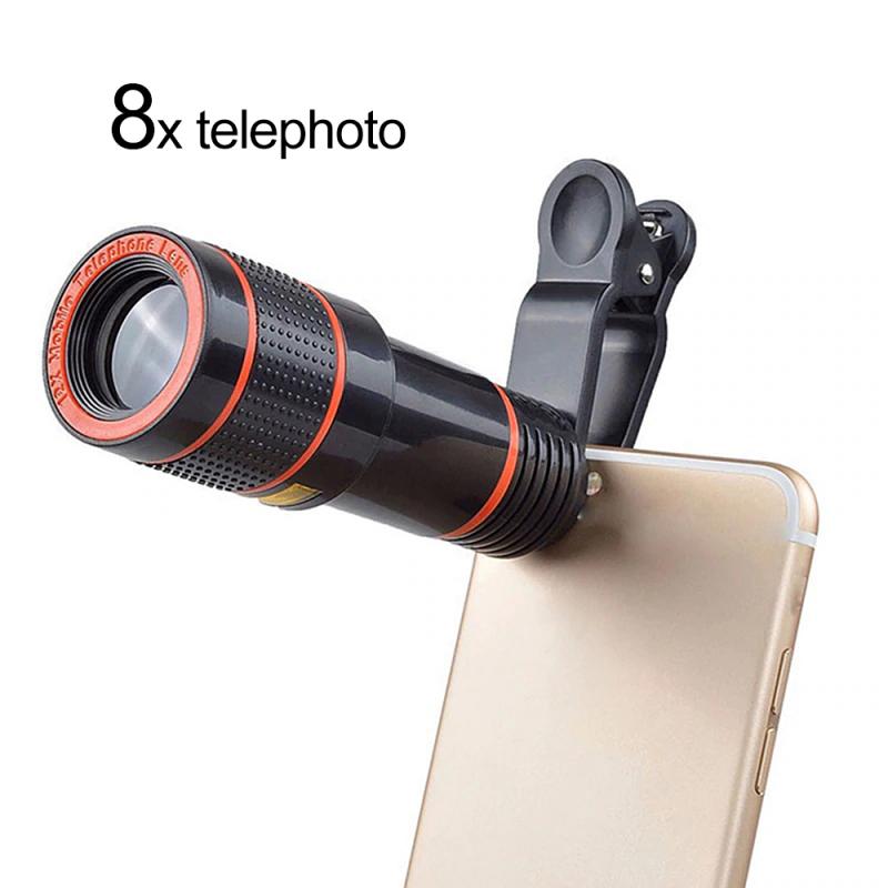 Clip-on 12x Optical Zoom Universal Telescope Camera Lens for Phone Lens Accessories