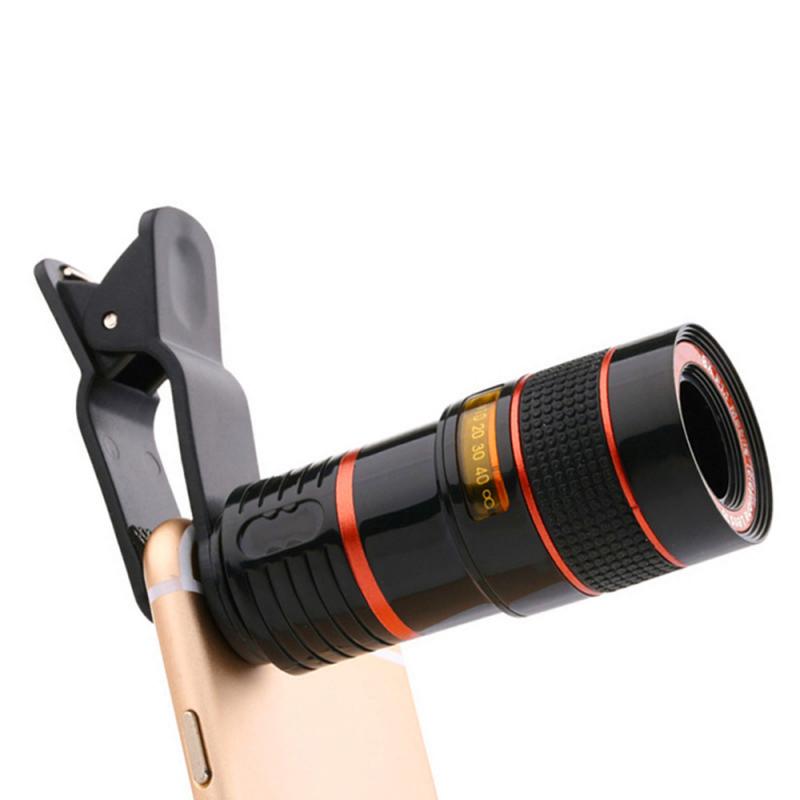 Clip-on 12x Optical Zoom Universal Telescope Camera Lens for Phone Lens Accessories