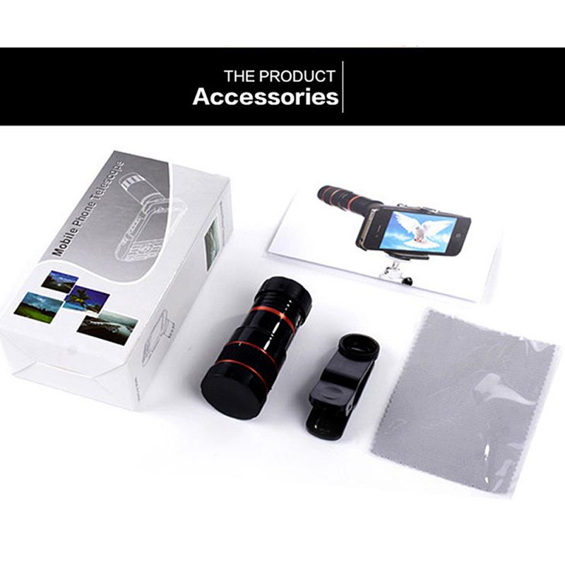 Clip-on 12x Optical Zoom Universal Telescope Camera Lens for Phone Lens Accessories