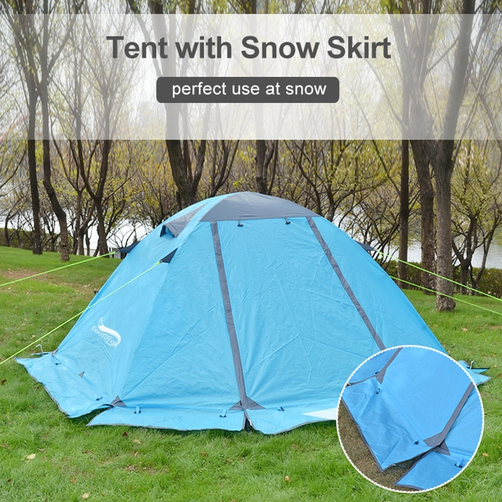 Winter Tent with Snow Skirt 2 Person Aluminum Pole Tent Lightweight Backpacking Tent