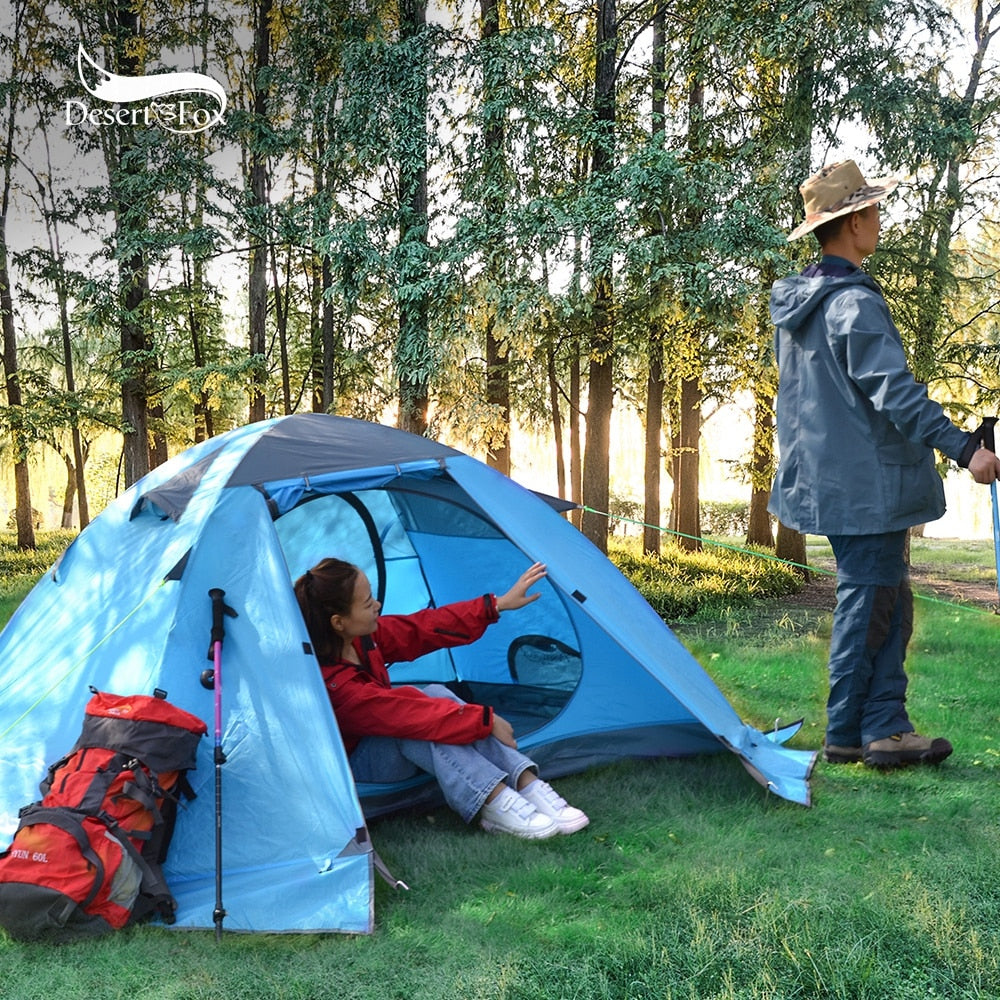 Winter Tent with Snow Skirt 2 Person Aluminum Pole Tent Lightweight Backpacking Tent