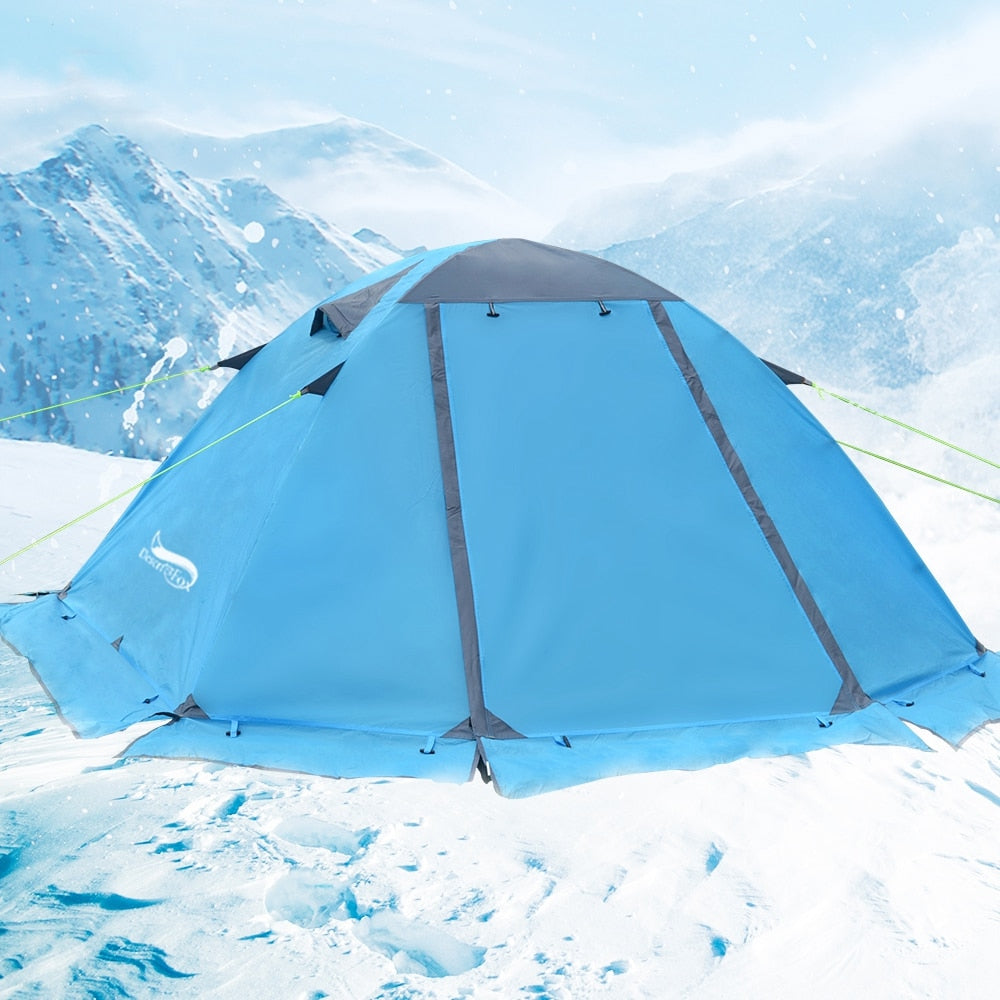 Winter Tent with Snow Skirt 2 Person Aluminum Pole Tent Lightweight Backpacking Tent