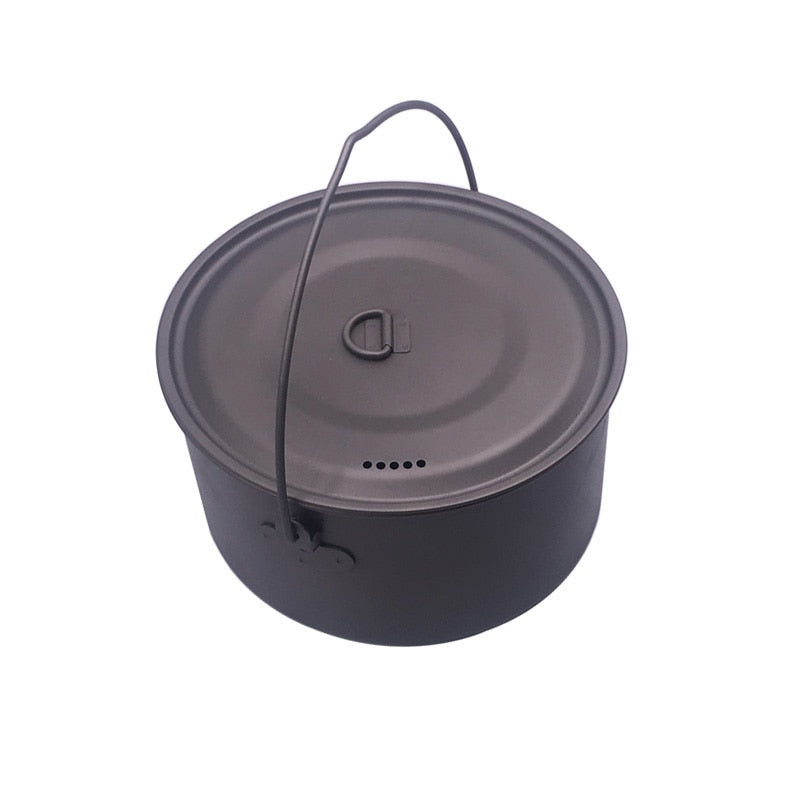 FLAME'S CREED 1100ml 1950ml Ultralight Outdoor Camping Titanium Pot & pan Cooking Pot fry pan