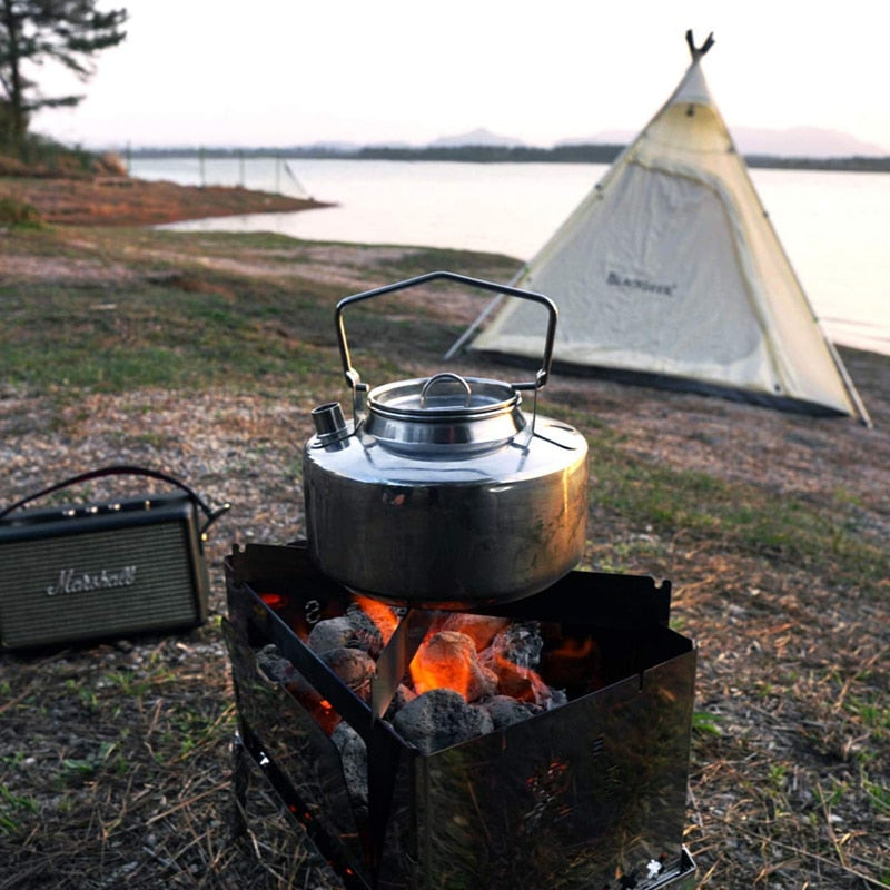 Antarcti Stainless Steel Backpacking Kettle Bushcraft Gear Outdoor Durable Teapot S304 1L 295g