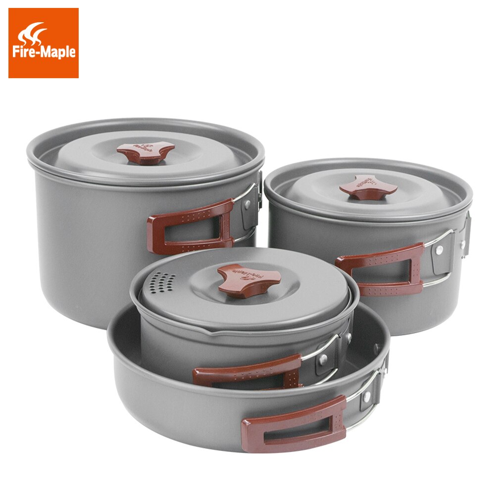 Cookware Set 4-5 Persons Pot Sets Aluminium Camp Cookware Outdoor Cutlery Set Be Cocina FMC-206