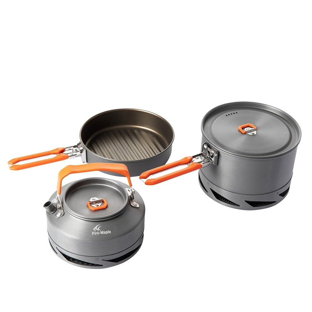 Cookware Set Hiking FEAST Heat-exchanger Aluminium Pot Outdoor Foldable Pots Tableware Dishes