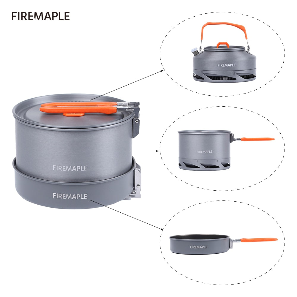 Cookware Set Hiking FEAST Heat-exchanger Aluminium Pot Outdoor Foldable Pots Tableware Dishes