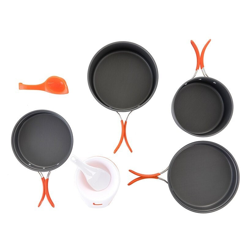 Camping Tool Set Outdoor Camping Foldable Cooking Cookware Aluminum Alloy for 2-3 Persons FMC-K7