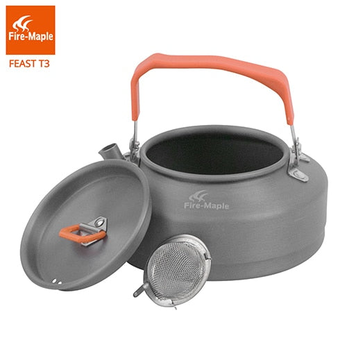 Outdoor Camping Kettle Coffee with Heat Proof Handle and Tea-strainer Aluminum alloy 0.8L FMC-T3