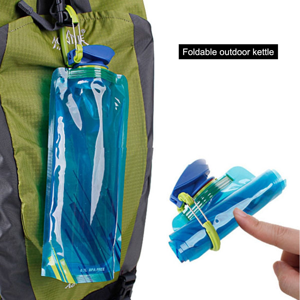 Foldable Water Bottle Outdoor Hiking Camping PE Water Bag Soft Flask S