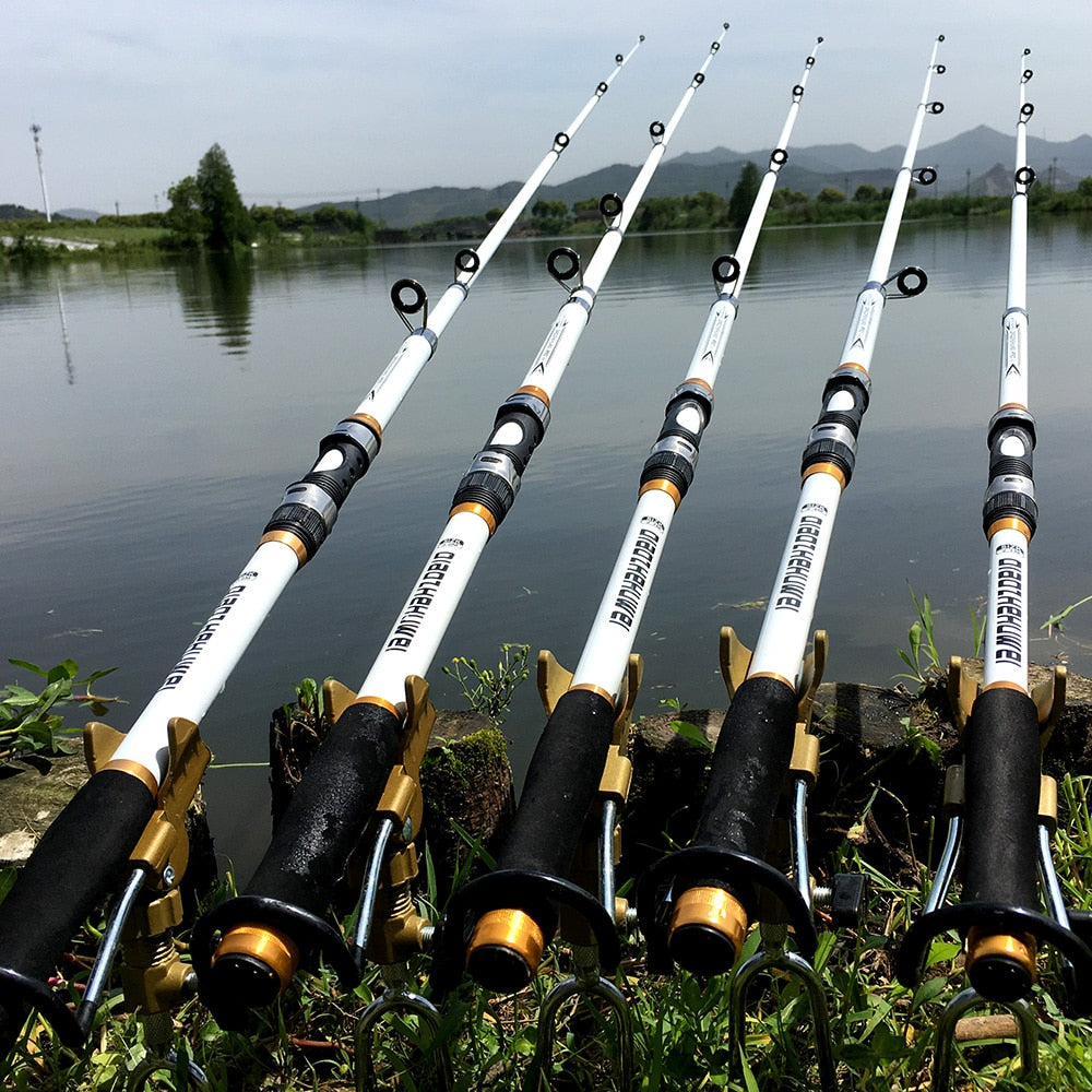 GHOTDA 2.1M -3.6M Carp Fishing Rod feeder Hard FRP Carbon Fiber Telescopic Fishing Rod fishing pole