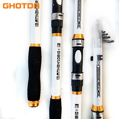 GHOTDA 2.1M -3.6M Carp Fishing Rod feeder Hard FRP Carbon Fiber Telescopic Fishing Rod fishing pole