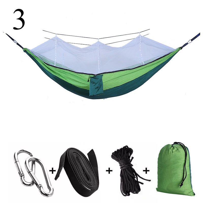 Outdoor Camping Hammock 1-2 Person Go Swing With Mosquito Net Hanging Bed Ultralight