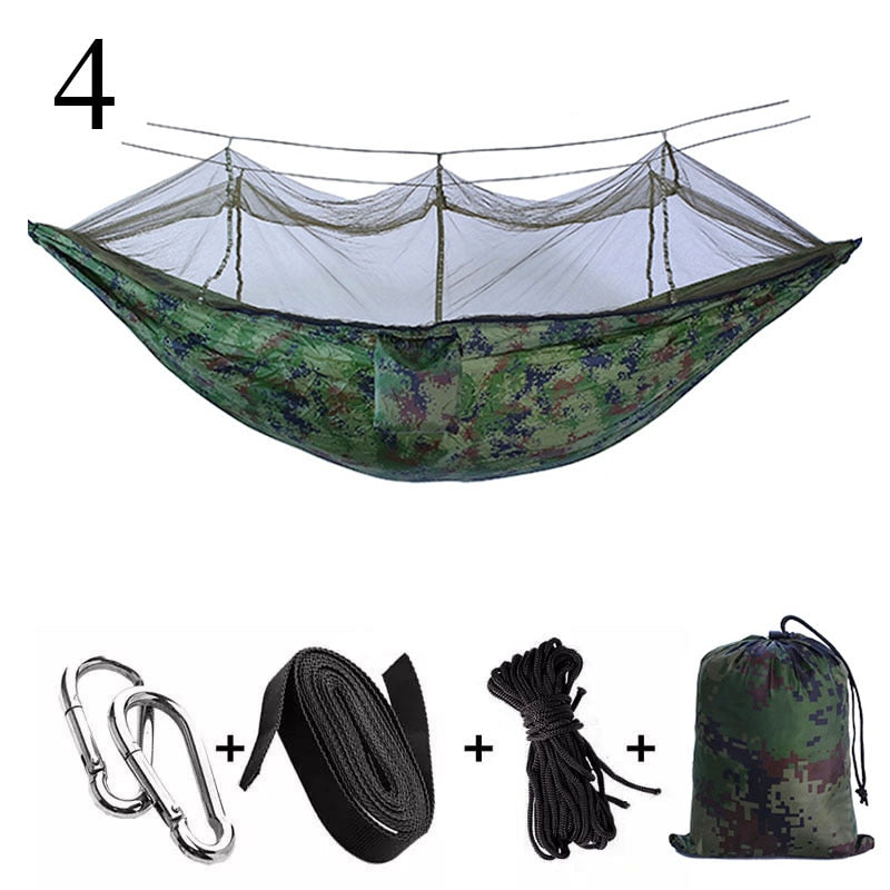 Outdoor Camping Hammock 1-2 Person Go Swing With Mosquito Net Hanging Bed Ultralight