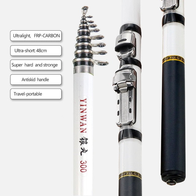 Telescopic Rock Fishing Rod Spinning Fly Carp Feeder Carbon Fiber Pesca 3M 2.7M 2.4M 2.1M 1.8M 1.5M