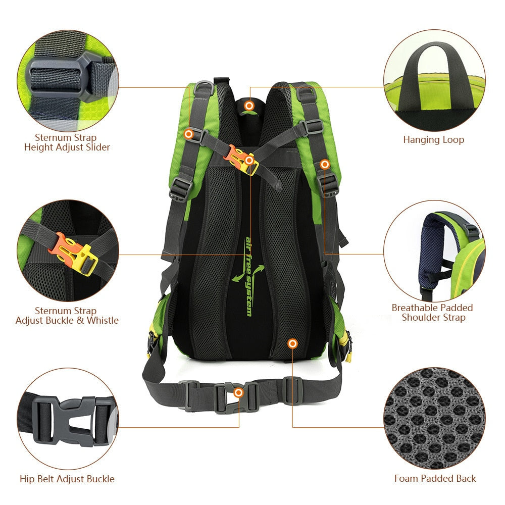 Waterproof Climbing Backpack Rucksack 40L Outdoor Sports Bag Travel Backpack Camping Hiking Bag