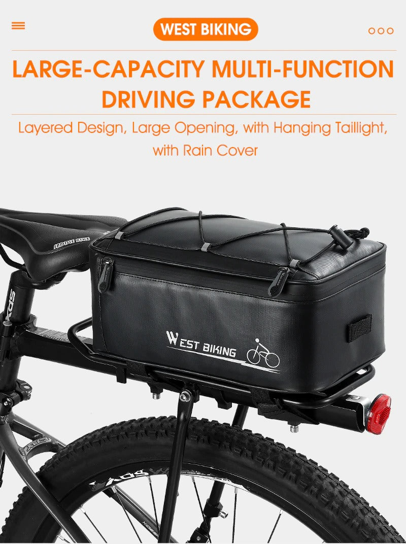 Waterproof Bike Seat Pannier Pack Luggage Cycling Bag 10-25L Bicycle Pannier Bag with Rain Cover