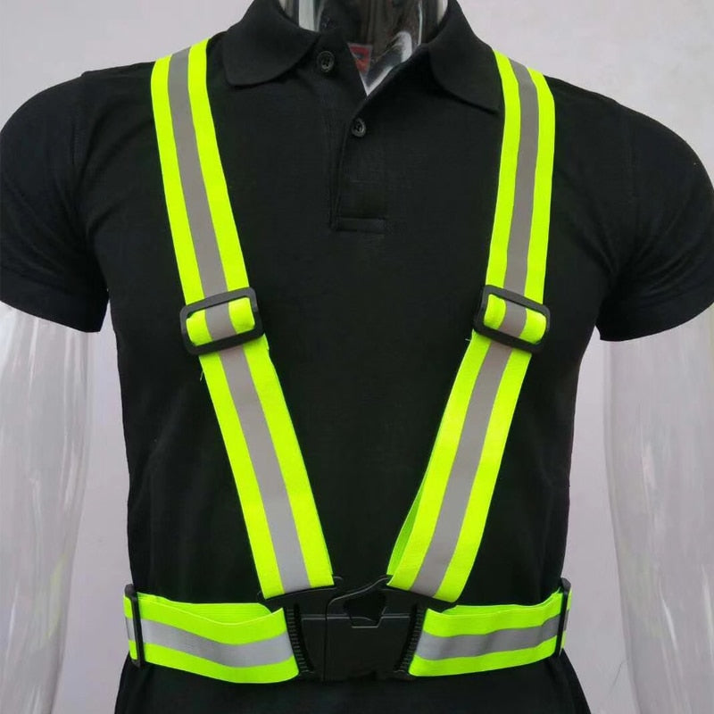 Highlight Reflective Straps Running Cycling Safety Reflective Vest High Visibility Reflective Safety Jacket