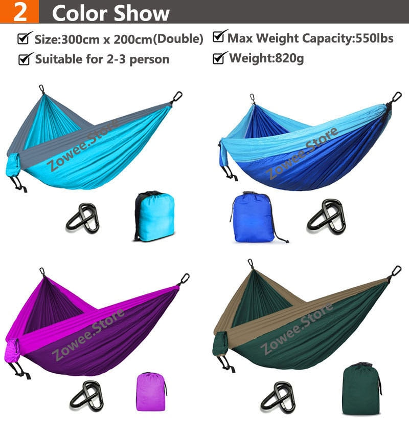 Camping Parachute Hammock Survival Garden Outdoor Furniture Leisure Sleeping Hamaca Travel Double