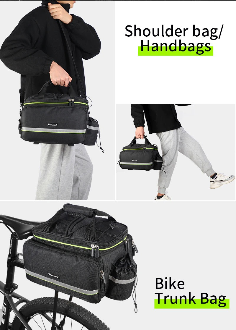 Waterproof Bike Seat Pannier Pack Luggage Cycling Bag 10-25L Bicycle Pannier Bag with Rain Cover