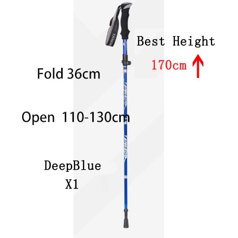 5-Section Outdoor Fold Trekking Pole Camping Portable Walking Hiking Stick