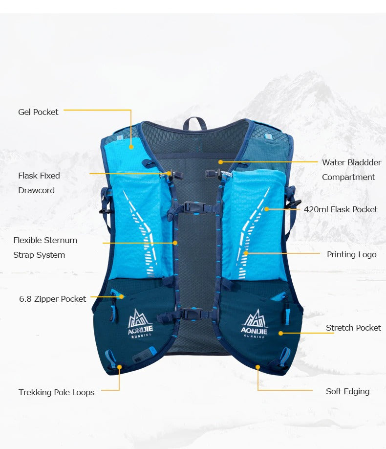 LXL Size Ultra Vest 18L Hydration Backpack Pack Bag Soft Water Bladder Flask For Trail Running