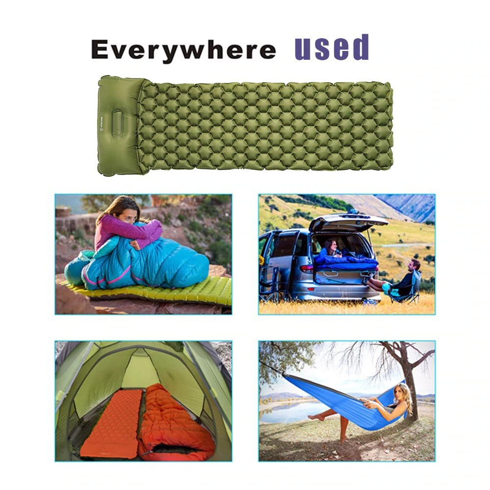 Hitorhike Topselling Inflatable Sleeping Pad Camping Mat With Pillow air mattress Sleeping Cushion