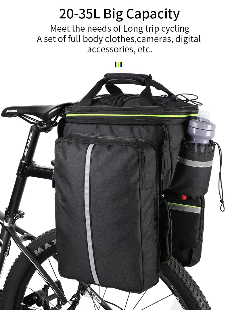 Waterproof Bike Seat Pannier Pack Luggage Cycling Bag 10-25L Bicycle Pannier Bag with Rain Cover