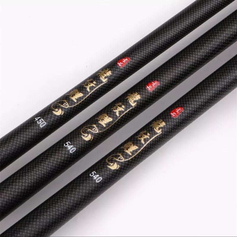 Super Light Hard Fishing Rod 98% High Carbon Fiber Telescopic Black Handle Stream Freshwater Pole