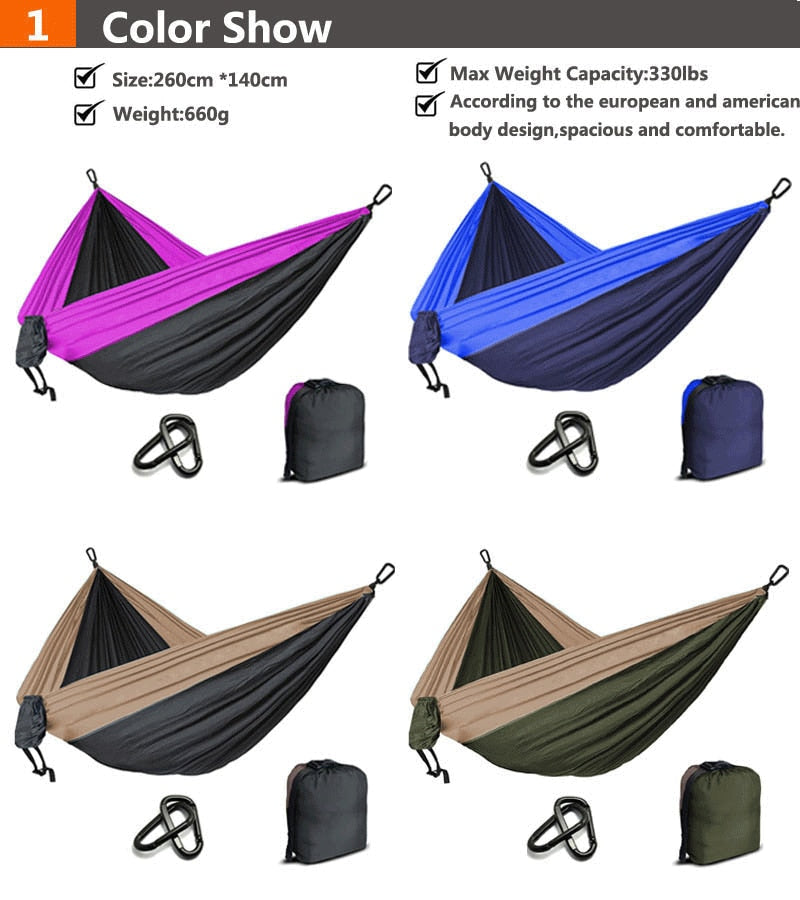 Camping Parachute Hammock Survival Garden Outdoor Furniture Leisure Sleeping Hamaca Travel Double