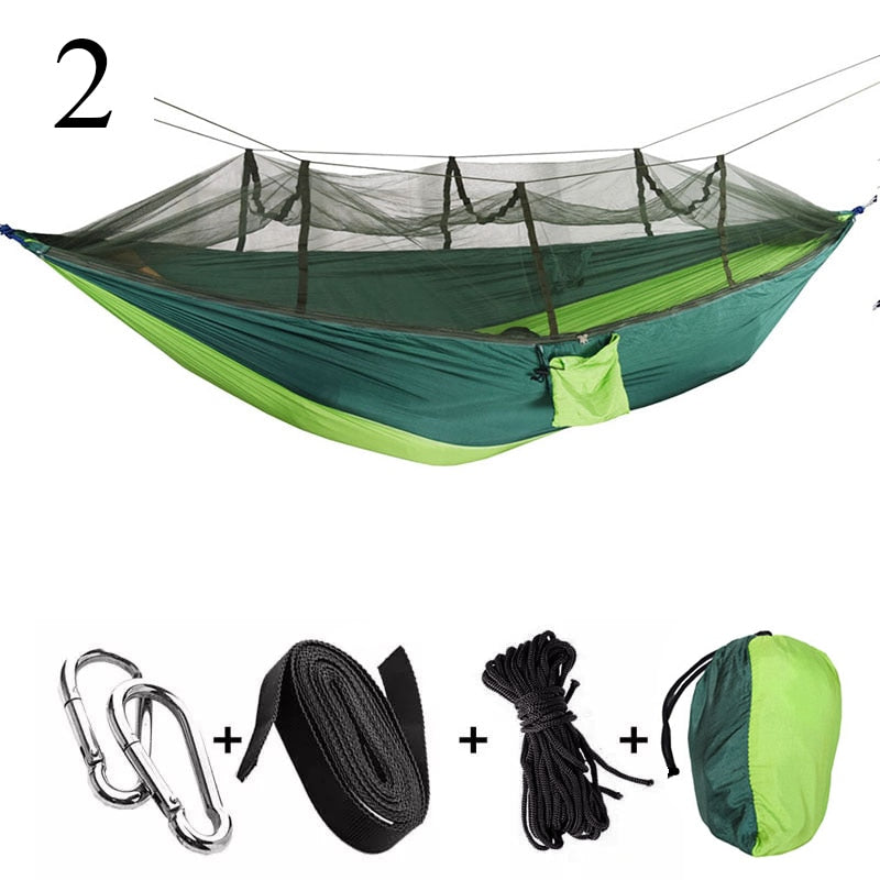 Outdoor Camping Hammock 1-2 Person Go Swing With Mosquito Net Hanging Bed Ultralight