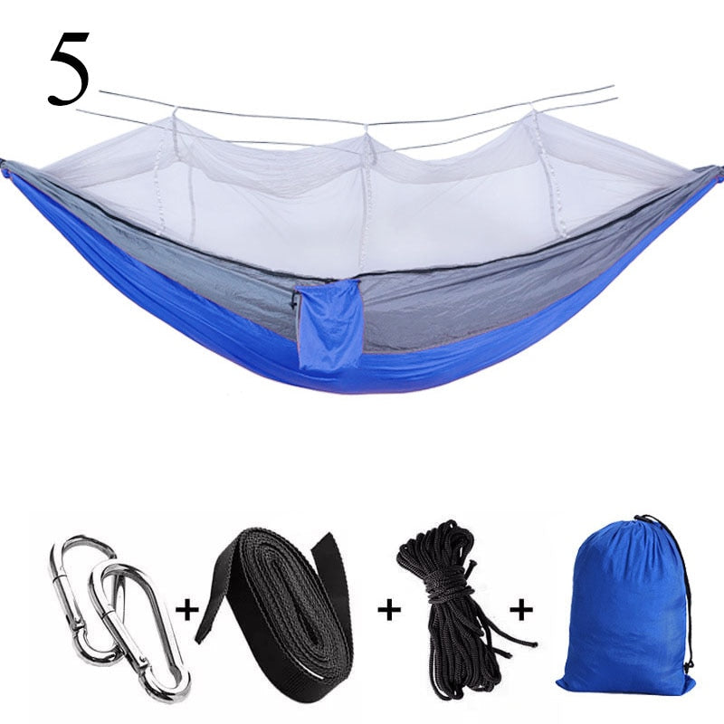 Outdoor Camping Hammock 1-2 Person Go Swing With Mosquito Net Hanging Bed Ultralight