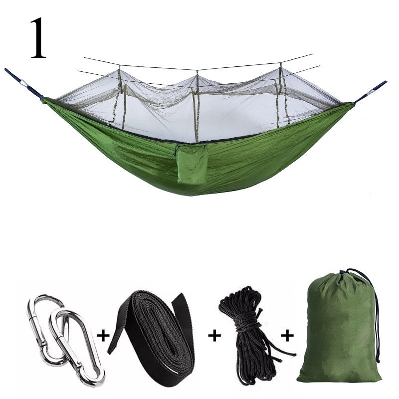 Outdoor Camping Hammock 1-2 Person Go Swing With Mosquito Net Hanging Bed Ultralight