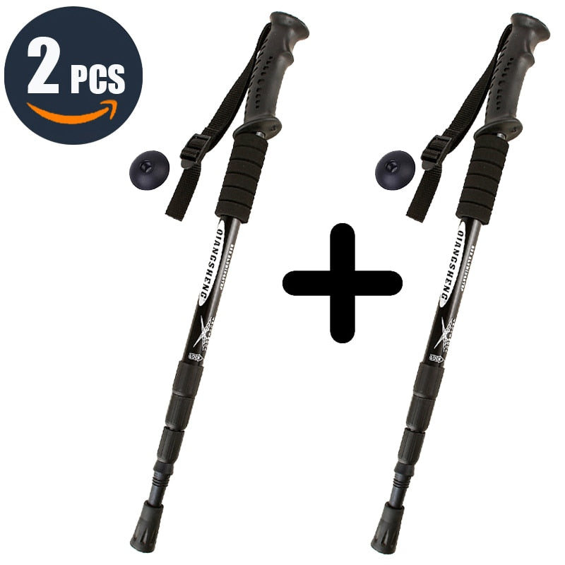 Walking Adjustable Trekking Pole Anti Shock Ultra Light Alpinism Poles Telescopic Ultralight