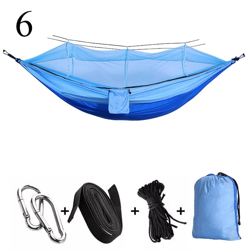 Outdoor Camping Hammock 1-2 Person Go Swing With Mosquito Net Hanging Bed Ultralight