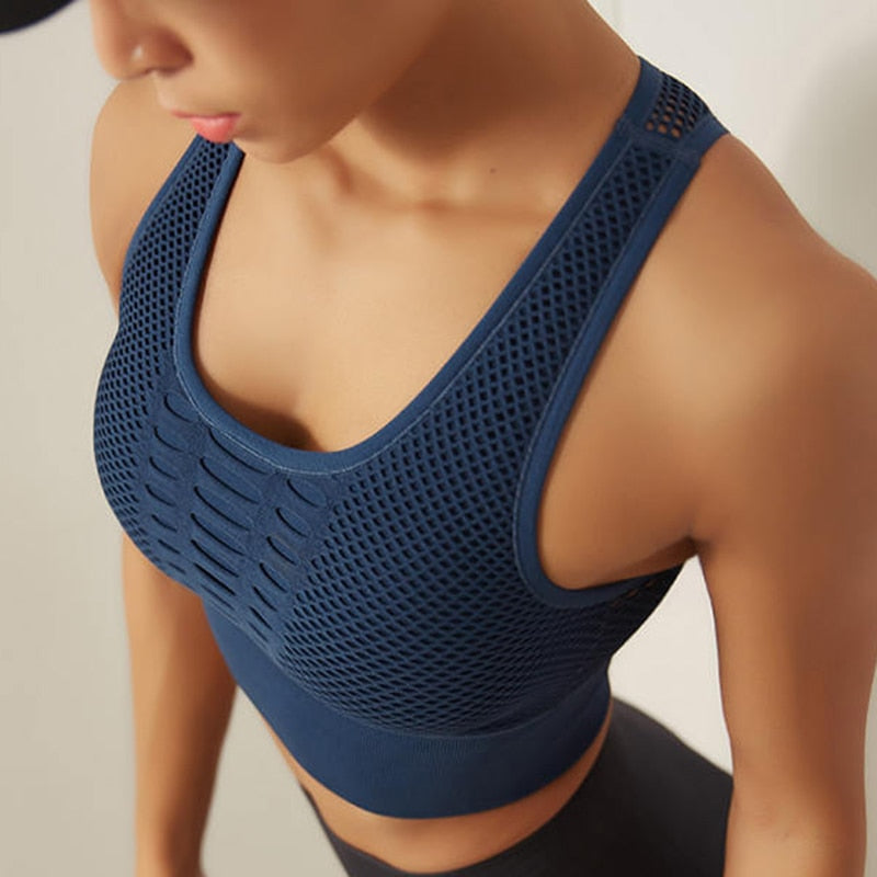 8526 Quick Dry Ribbed Women V Neck Sports Vest Backless Yoga Workout Crop  Top - Cream Blue / XL-TVC-Mall.com