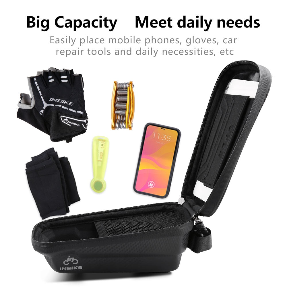 Bicycle Bag Frame Front Top Tube Cycling Bag Waterproof 6.5in Phone Case Touchscreen Bag MTB Pack