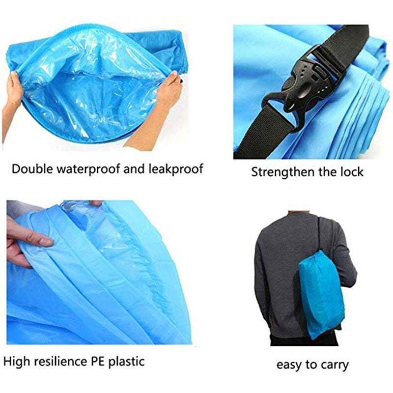 Inflatable Lounger Air Sofa Lightweight Beach Sleeping Bag Air Hammock Folding Rapid Inflatable Sofa